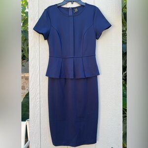 Vfshow midi dress peplum navy blue